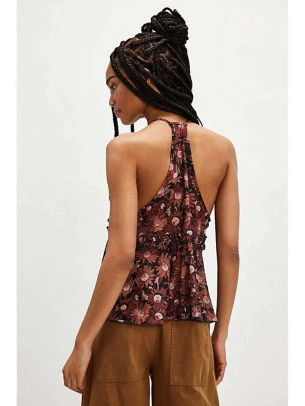 Free People Fearless Knit Tank in Pecan Combo XS